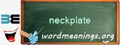 WordMeaning blackboard for neckplate